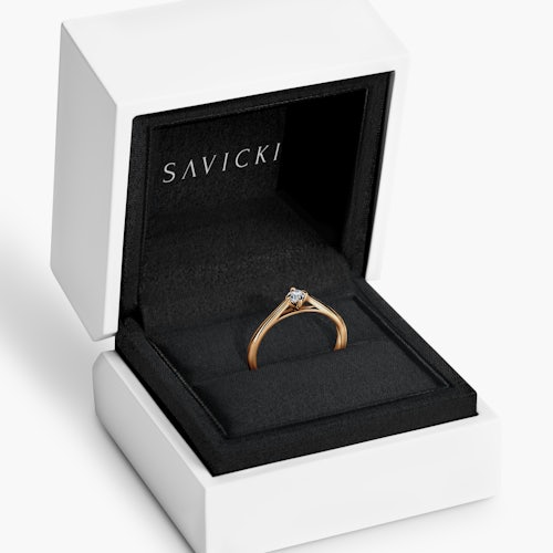 Pierścionek zaręczynowy The Light: złoty, diament laboratoryjny